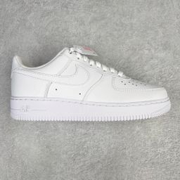 thumbnail for Akita Air Force One First Layer Leather White Edge Af1 Cowhide White Shoes Air Force Men's Shoes Women's Shoes Thick Sole Casual Shoes