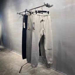 thumbnail for ESSENTIALS Season 8 Flocked Letter High Street Plush Loose Casual Sweatpants American Pants