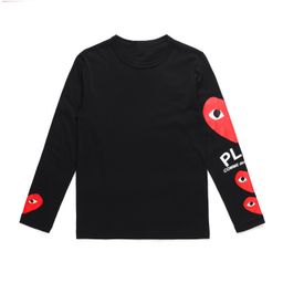 thumbnail for HEYPLAY Japanese fashion brand men's and women's 19 long-sleeved red heart T-shirts, round neck, cotton couple love undershirt