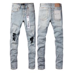 thumbnail for European and American trendy brand LIMITED PURPLE purple brand jeans, street hip-hop distressed jeans