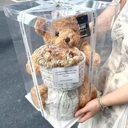 thumbnail for Christmas Gift Teddy Bear Plush Toy Eternal Rose Bouquet Birthday Gift for Girls, Friends, and Besties