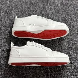 thumbnail for cl men's shoes electric embroidered red bottom small white shoes breathable board shoes men's shoes flat casual shoes crescent shoes