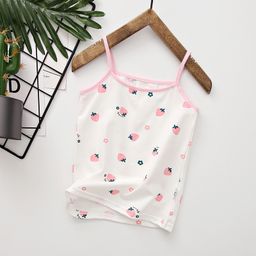 thumbnail for Y Autumn/Winter New Pure Cotton Girls&#039; Camisole Cartoon Undershirt for Baby Girls, Mid-To-Large Children&#039;s Belly-Protecting Underwear Homewear