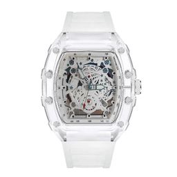 thumbnail for The new Richard series men's and women's non-automatic quartz hollow transparent shell trend simple luminous student couple watch