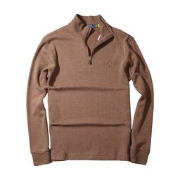 thumbnail for RL Raff Home Casual Business Cross-border Pony Label Colorful Horse Men's Half Zipper Pullover Cotton Knitted Stand Collar Sweatshirt