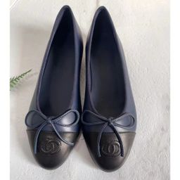 thumbnail for Xiangjialing checkered French round toe temperament shallow spring flat bow ballet shoes single shoes women's low heeled small leather shoes