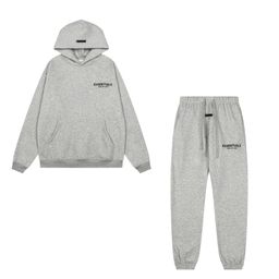thumbnail for New Fear of God Essentials Flocked Letters Men's and Women's Casual Loose Velvet Hooded Sweatshirt Trendy