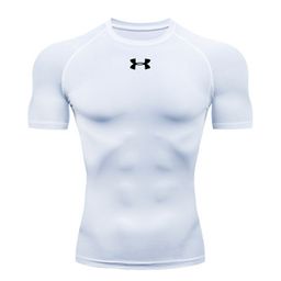 thumbnail for Men's T-Shirt Short-Sleeved Quick-Drying Sports Tight-Fitting T-Shirt with Topstitch Quick-Drying Gym Training Bodysuit Sports Short-Sleeved