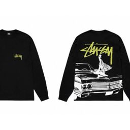 thumbnail for Cross-Border Trbottomy Brand Stussy Black 8 Billiards Autumn and Winter Classic Letter Sweatshirt Pure Cotton Men&#039s and Women&#039s Long-Sleeved Bottoming