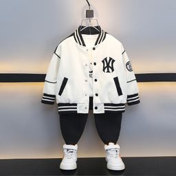 thumbnail for Jaqueta de beisebol WY para meninos 2024 primavera e outono nova marca infantil da moda jaqueta de comércio exterior por atacado para crianças pequenas.