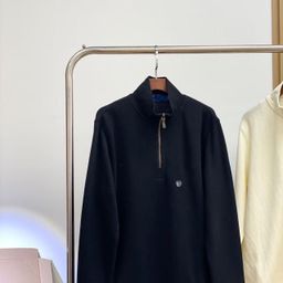 thumbnail for 2025 Spring and Autumn New Men's and Women's Raff Pony Mark Pullover High Neck Long Sleeve Knitted Couple's Wife Half Zipper Sweater