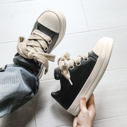 thumbnail for 2024 new niche High Street flat men's shoes gear bottom casual leather shoes RO fat Ding bread shoes men X167 generation hair