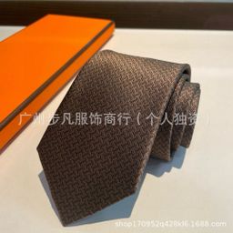 thumbnail for Aijia H Brand European and American Style Silk Tie for Men, Suitable for Suits, Weddings, and Business Attire, High-End Business Tie, Cross-Border Big Brand