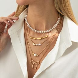 thumbnail for European and American style new accessories, personalized multi-layered cross-border bestseller necklace, fresh cross pendant necklace for women
