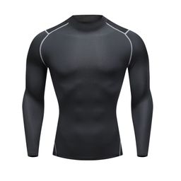 thumbnail for New Men's compression fitness sports long-sleeved running stretch quick-drying round neck basketball top bottoming shirt T-shirt