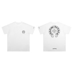 thumbnail for Cross-border Chrome Hearts Crocore Cross Horseshoe Printed Men's and Women's Short-sleeved T-shirts [Long-term Goods]]