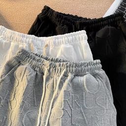 thumbnail for Summer Waffe Shorts Men&#039;s Niche Design Sense Casual Trendy Brand American Basketball Retro Sports Loose Shorts