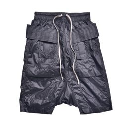 thumbnail for New RO Nylon Slim Double Ring Quad Harem Pants Teen High Street Fashion Dark Series Shorts Men's Pants Summer
