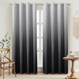 thumbnail for Cross-Border Popular Gray and White Gradient Curtains Simple Living Room Bedroom Blackout Curtains Hotel Balcony Blackout Cloth Dropshipping