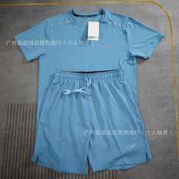 thumbnail for Through summer casual loose fitness training, a complete set of quick-drying sports shorts, tops, T-shirt sets, unisex styles