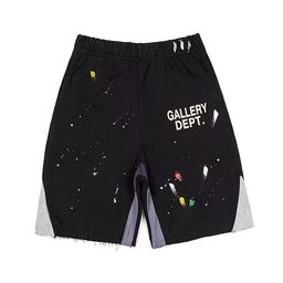 thumbnail for Cross-border foreign trade Gallery dept hand-painted splash ink graffiti color matching trousers men and women loose casual straight trousers