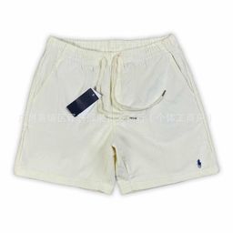 thumbnail for Summer Casual Straight-Leg Knee-Length Shorts for Men and Women, Old Money Style with Embroidered Pony Logo Pattern, Corduroy Casual Shorts