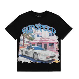 thumbnail for INS Beauty Tide Hell Star High Street Retro Trendy Brand Washed Distressed Casual Loose Men's and Women's Short Sleeve Crew Neck T-Shirts