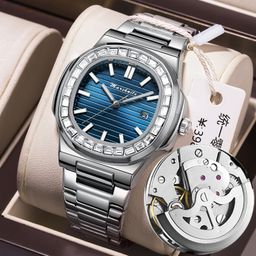 thumbnail for Nautilus Fake Mechanical Watch Cross-Border Square Men's Watch Men's Waterproof Luminous Calendar Quartz Watch Trendy Douyin Dropshipping