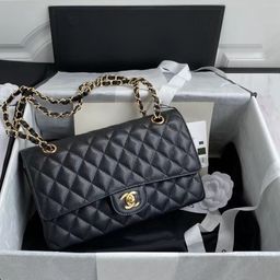 thumbnail for 2023 New Genuine Leather Small Fragrance Caviar Cowhide Cf Women&#039s Bag Classic Easiest for Match Shoulder Crossbody Bag High-End Edition