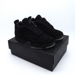 thumbnail for High version aj4 suede gray basketball shoes men's platform air cushion casual sneakers women's high top Kaws luminous trendy shoes