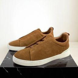 thumbnail for Sapatos Masculinos Genia Novos de Fábrica Camada Superior de Couro Bovino Slip-On Casual Couro Genuíno Luxo Tênis de Camurça Versáteis Sapatos Casuais.
