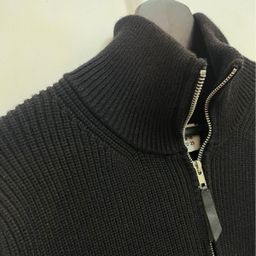 thumbnail for Gao Kezhong Ma family four-corner double zipper lazy knitwear sweater cardigan jacket turtleneck men's autumn and winter sweater fashion