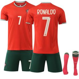 thumbnail for 22 World Cup Portugal Home and Away Football Uniform Set with Number and Letter Printing, Number 7 Cristiano Ronaldo Jersey, Exclusively for Cross-Border Orders