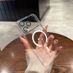 thumbnail for Adequado para capa de celular Apple 17 com sucção magnética, acrílico 16 promax, transparente 15, 13 anti-amarelamento, iphone14 atacado.