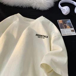 thumbnail for Camiseta de manga corta de algodón pesado de nuevo estilo de verano para hombres, camiseta de media manga estampada suelta casual de tendencia simple