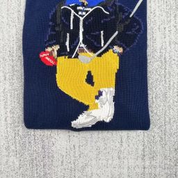 thumbnail for Original 25-Year-Old Autumn and Winter Cotton Heavy-Duty Cartoon Bear Round Neck Preppy Age-Reducing Versatile Sweater for Men and Women