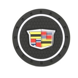 thumbnail for Car Water Coaster, Car Cup Slot Mat, Round Silicone Car Interior Supplies, Universal Car Logo, Anti-Slip Coaster Wholesale