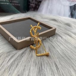 thumbnail for New high version Holy Family Y letter brooch stud earrings necklace women's versatile personality poplar forest high fashion accessories