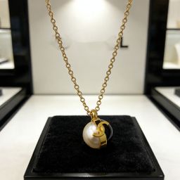 thumbnail for New Chanel-style vintage necklace, popular in Douyin livestream, light luxury versatile round collarbone chain, factory direct sale