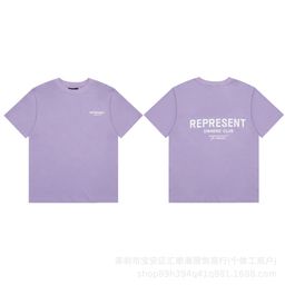 thumbnail for Foreign trade cross-border wholesale Represent trendy brand classic letter print cotton short-sleeved T-shirt for men and women loose tide