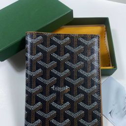 thumbnail for Foreign Trade Classic 2023 Dogtooth New Genuine Leather Goya Passport Card Slot Protective Case Document Wallet Multi-functional