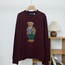 thumbnail for High quality scannable RL Bear 25 wool heavy industry embroidery unisex crew neck sweater sweater