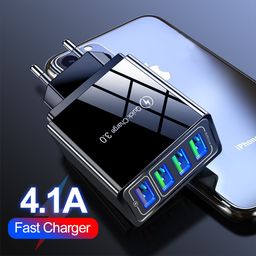 thumbnail for 4.1A 4USB QC3.0 fast charging mobile phone charger multi-port smart travel fast charging head cross-border wholesale
