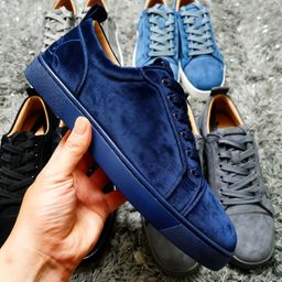 thumbnail for LTTL embroidered men's black embroidered low-top willow-stud flat casual shoes, crescent shoes, platform shoes