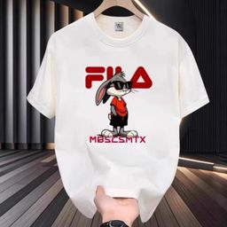 thumbnail for American Retro Summer New Heavyweight Pure Cotton Men's Short-Sleeved T-Shirt Cool Printed Loose Round Neck White Top