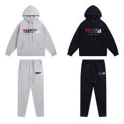 thumbnail for Guangzhou wholesale Trapstar gradient letter camouflage towel embroidery fleece-lined hooded sweater pants casual suit