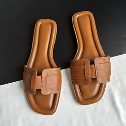 thumbnail for 【Stock wholesale】British single flat slippers fairy wind cool tow open toe flip foreign trade large size women's shoes