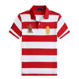 thumbnail for Summer new men's short-sleeve polo shirt, fashionable striped short-sleeve T-shirt, men's lapel embroidery large logo men's T-shirt