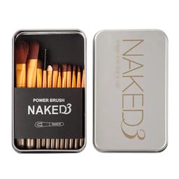 thumbnail for Cross-border NAKED3 makeup brush set 12 pieces in a tin box with LGOO portable beauty tools
