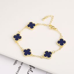 thumbnail for 10mm double-sided shell stone clover bracelet copper plated 18K gold simple ladies Korean jewelry cross-border wholesale